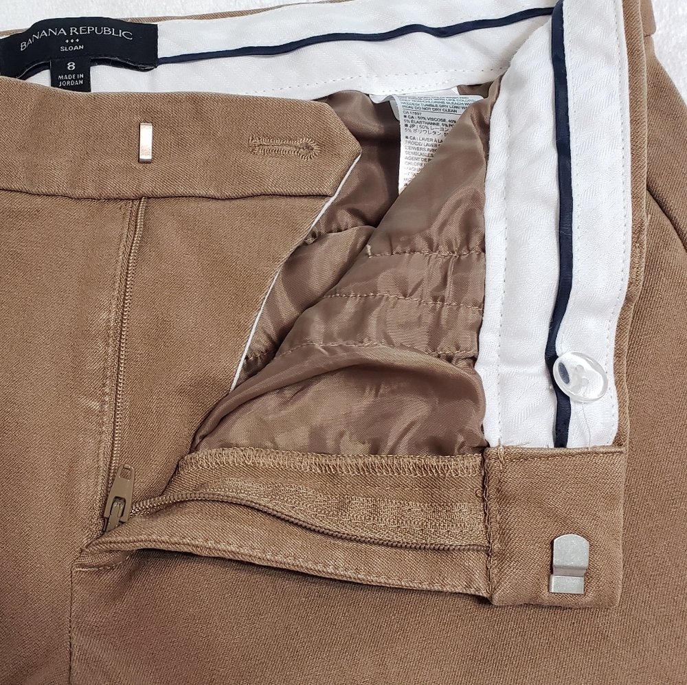 Banana Republic Women's Sloan Pants Beige Camel Size 8 - Picture 6 of 14